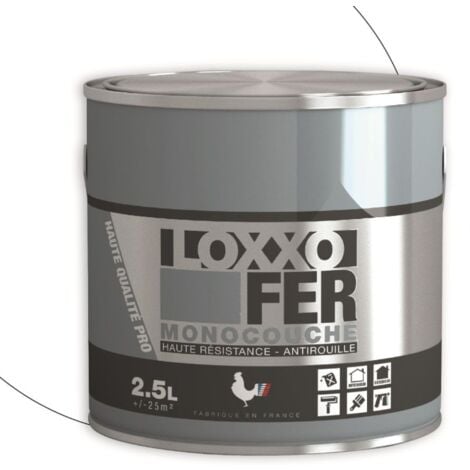 Loxxo Peinture Fer Antirouille - Monocouche - Haute Résistance - Intérieur & Extérieur  Conditionnement: 0,5L - Couleur: NOIR MAT