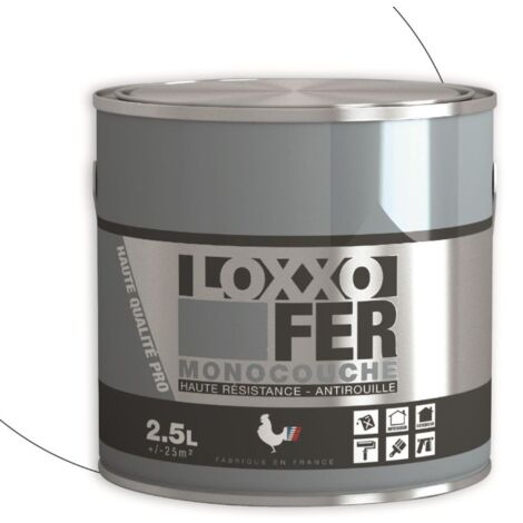 Loxxo Peinture Fer Antirouille - Monocouche - Haute Résistance - Intérieur & Extérieur  Conditionnement: 2,5L - Couleur: VERT BASQUE