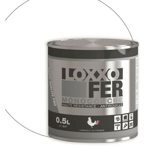 Loxxo Peinture Fer Antirouille - Monocouche - Haute Résistance - Intérieur & Extérieur - 0,5L