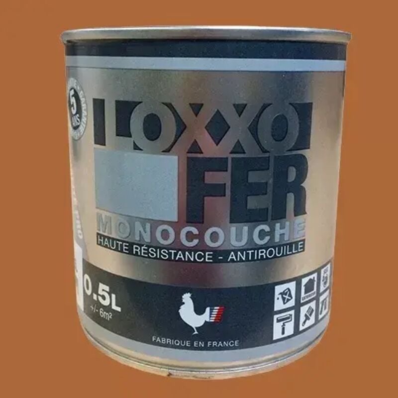 Loxxo - Peinture Fer Antirouille Terre de Sienne 0,5 l