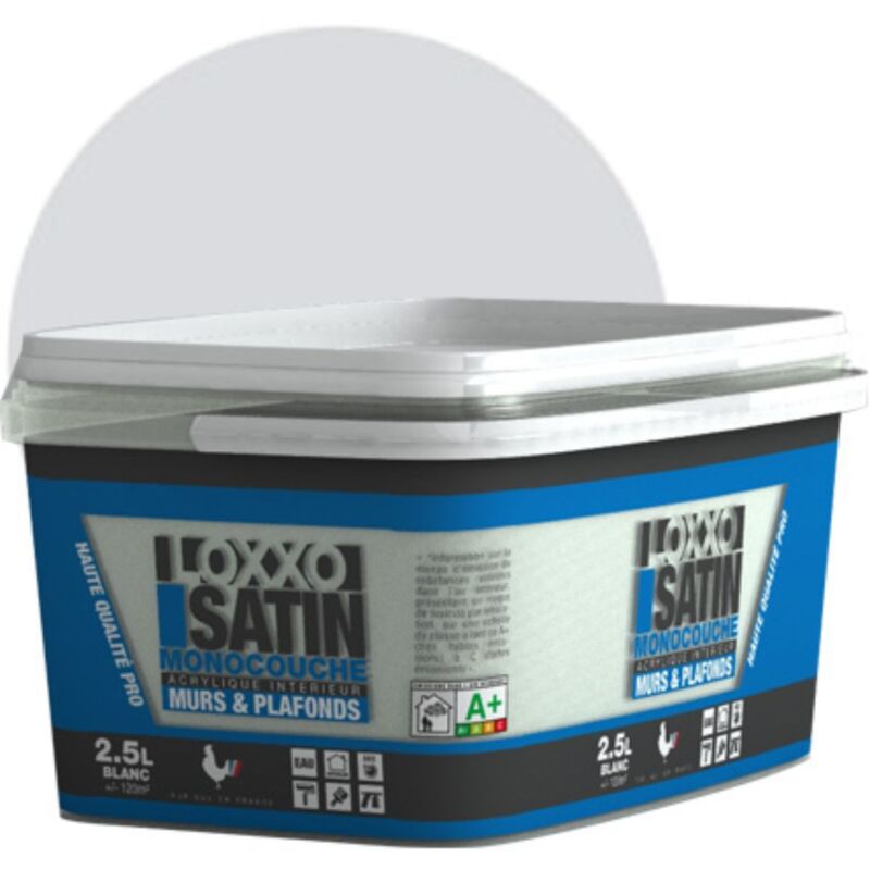 Peinture Acrylique Murs & Plafonds - Monocouche - Satin Conditionnement: 2.5L - Couleur: Moon - Loxxo