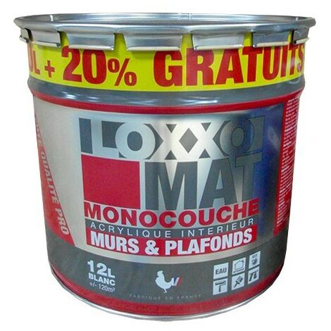 LOXXO Peinture Mat Monocouche Blanc 12 L