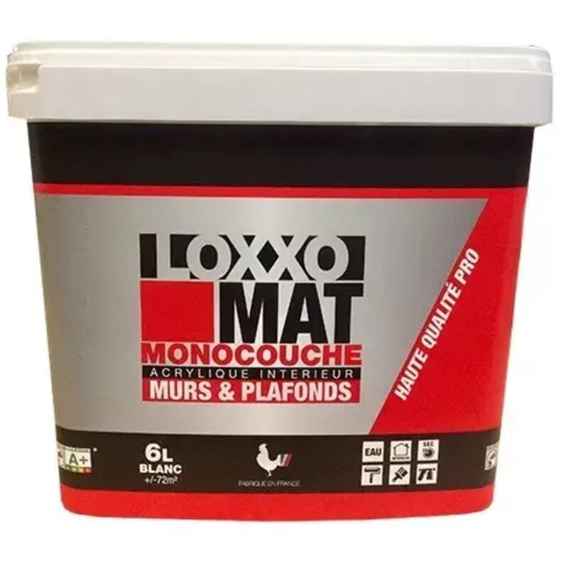 Peinture Mat Monocouche Blanc 6 l - Loxxo