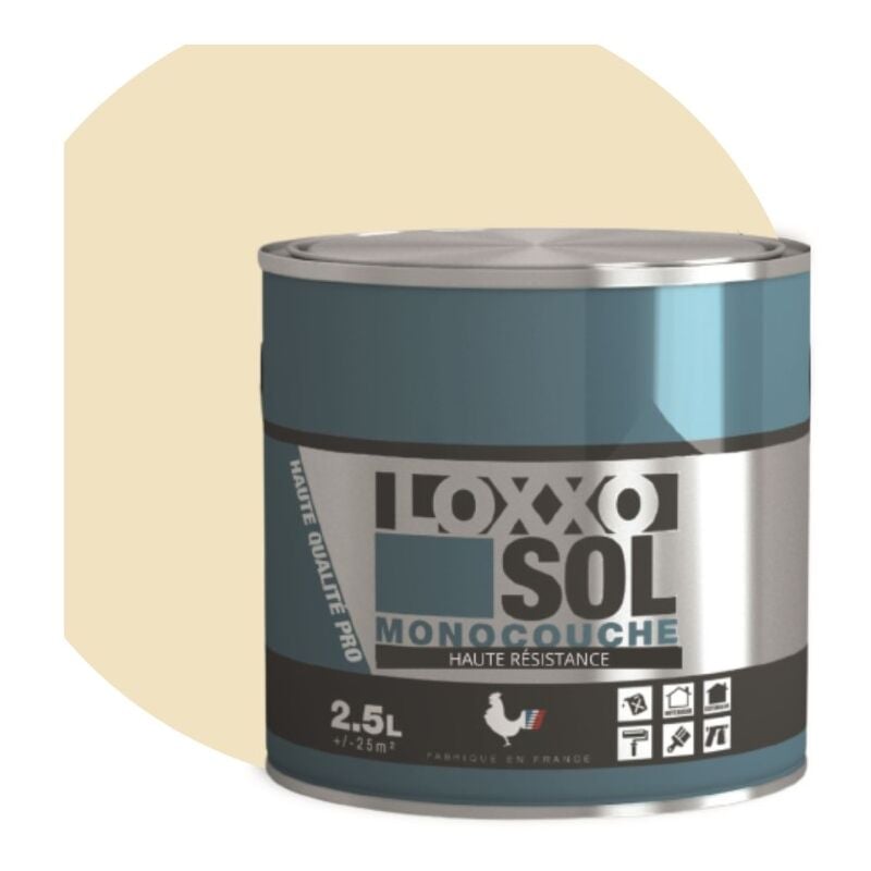 Loxxo - Peinture Sol - Monocouche - Haute Résistance - Intérieur & Extérieur Conditionnement: 2.5L - Couleur: Blanc perlé