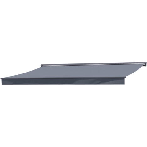 Lozio - Store banne motorisé 4 x 3 m gris polyester
