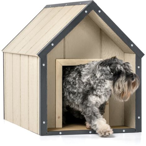 LP SmartSide Hundehütte - Holz-Hundehütte für mittelgroße Hunderassen, für den Außenbereich, 57 x 95 x H68 cm, Größe M - TIMBELA M971-1
