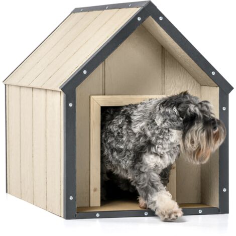LP SmartSide Niche pour chien - Niche en bois pour chiens de taille moyenne, usage extérieur,  57 x 95 x H68 cm, Taille M - TIMBELA M971-1