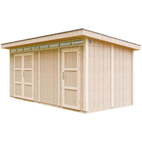 LP® SmartSide® panel shed - A237 x 279 x 530 cm / 11.5 m2 - Sheds and Outdoor Storage  - Wooden garden storage shed -  Garage for motorcycles with floor and bituminous tiles -  Timbela M905C