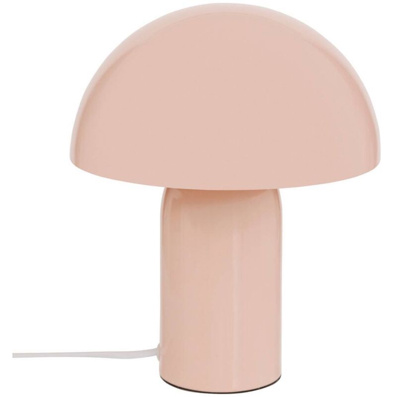 Lampe champignon H24,5 cm Lito métal rose pêche Atmosphera