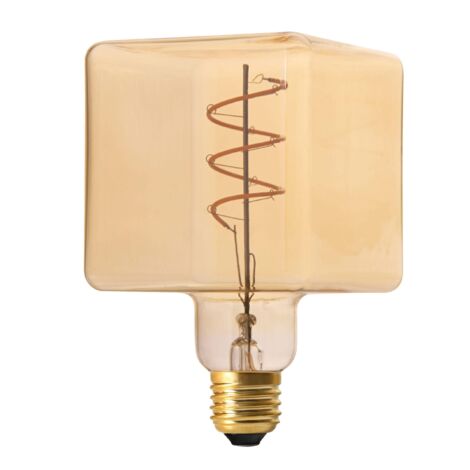 Lpe déco CUBE E27 LED 3,5W 2200K 190lm Cl. Enrg G 25000H dimmable ambrée 20111