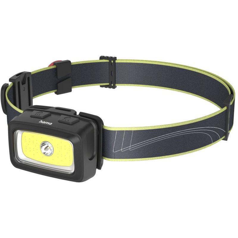 Hama - lpe frt. led ''HL350'', piles, cob, lpe tête, lum. avert., siff., 7 mdes