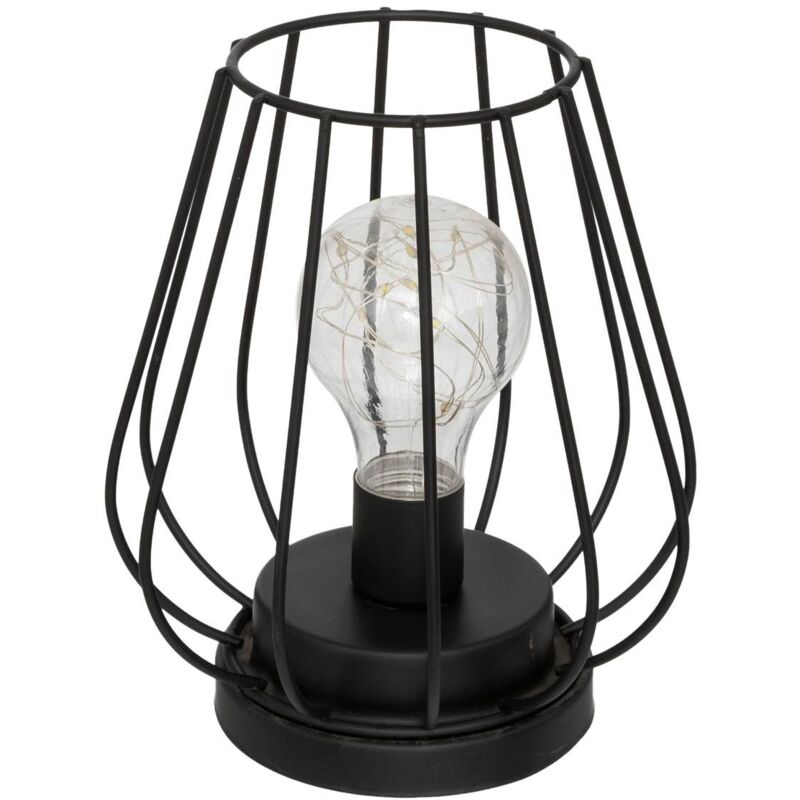 Image of Atmosphera - Lampada madi in metallo nero h18cm créateur d'intérieur - Tondo