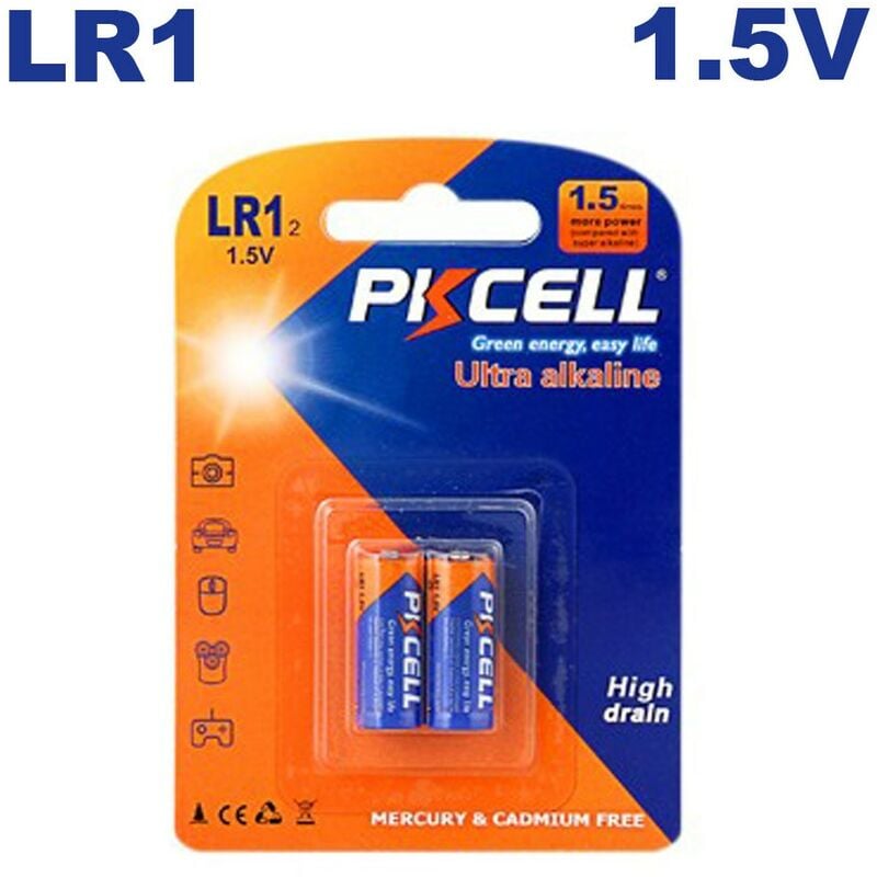 2 Batterien LR1 1.5V Ultra Alkaline PKCell