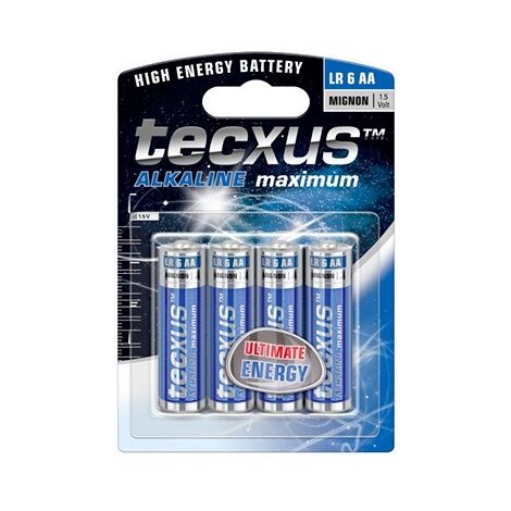 LR6/AA (Mignon) Pile, 4 pièces dans blister, Batterie alcaline au manganèse, 1,5 V.
