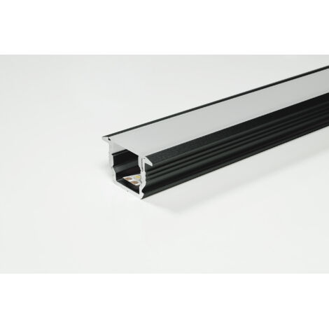 L&S LED Leuchtenprofil Manila IV Einbau, 2500x22x14mm, Alu schwarz