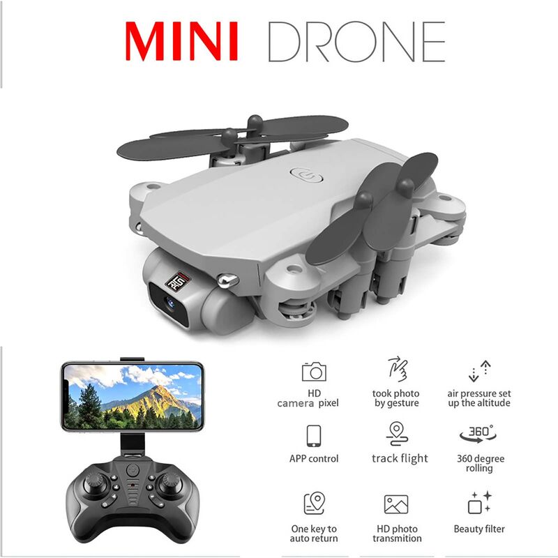 

LS-MIN Mini Drone RC Quadcopter 1080P Camara 13mins Tiempo de vuelo 360 ° Flip 6-Axis Gyro Gesture Photo Video Track Vuelo Altitud Hold Control