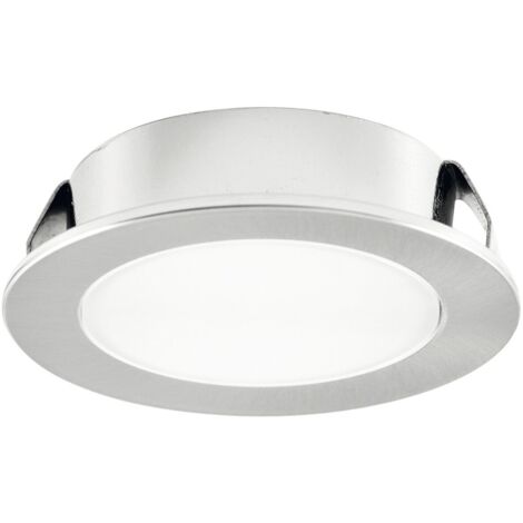 L&S Nube 58 DualColor LED-Strahler alufarbig - Flacher Einbaustrahler, 2,5W, 160 Lumen, DualColor 3000K/4000K, dimmbar, inkl. Adapterkabel, Metall