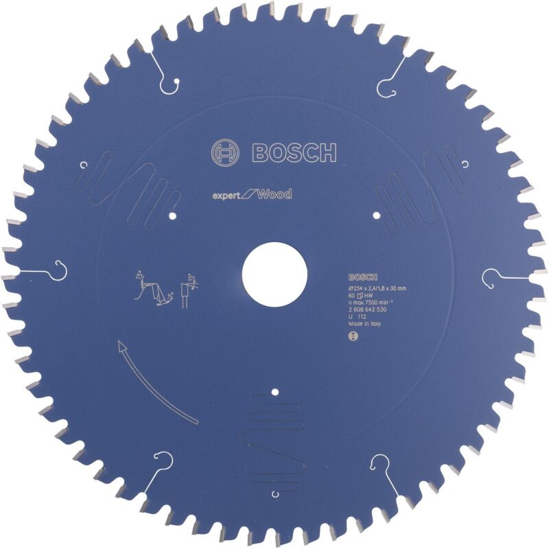 Bosch - Lame de scie à onglet Expert for Wood - Bois - 254 mm - 2.4 mm - 30 mm - 60 dents