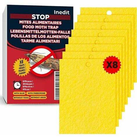 LTDSFHC 8 Pièges à Mites Alimentaires - Anti Mite Alimentaire - Produit Puissant Piège Collant pour Cuisine Et Placard - Piège à Phéromones Efficace Non Toxique