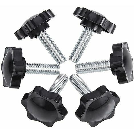 LTDSFHC Paquet de 6 vis à oreilles M8 50 44 Vis à oreilles Bouton étoile en plastique moleté Clips à vis à oreilles