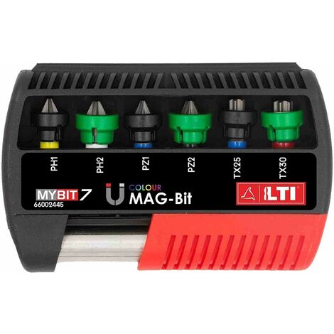 LTI By Krino 66002445 - Set Inserti Mag-Bit Con Portainserto Magnetico, MyBit7 - 7 Pezzi