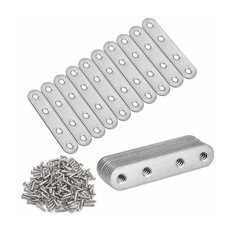 20 pz Gambe di Montaggio in Acciaio Inox Argento