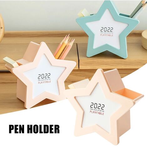 LTS FAFA 2022 créatif en forme d'étoile calendrier perpétuel porte-stylo littéraire dortoir bureau décoration accessoires 2022 blanc laiteux