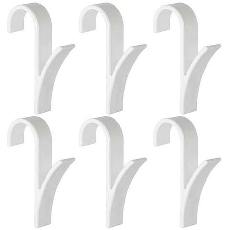 LTS FAFA 6pcs Cuisine Salle de bain Cintres Clips Racks de rangement Cintre Blanc Pour Radiateur Sèche-Serviettes Rail Vêtements Écharpe Cintre Porte-Cintre(Blanc)