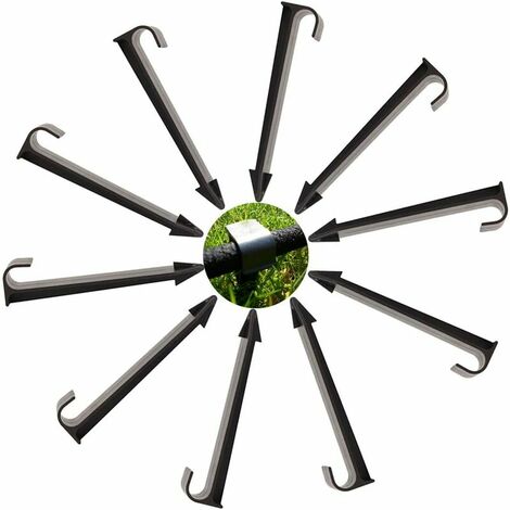 LTS FAFA Ancre de Tuyau Piquet Ancrage Supports de Fixation au sol pour tuyau d'arrosage 50 Pièces,noir,11cm