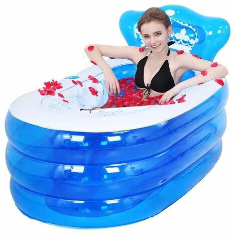 Baignoire gonflable portable pour adulte avec pompe ¿¿ air ¿¿lectrique, en  PVC haute densit¿¿ avec baignoire pliable et portable pour spa adulte (160  x 32 x 64 cm).