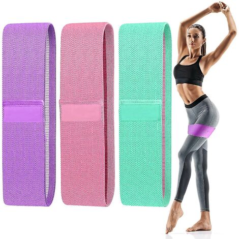 LTS FAFA Bandes de résistance pour les jambes et les fesses, ensemble de 3 bandes d'entraînement en tissu