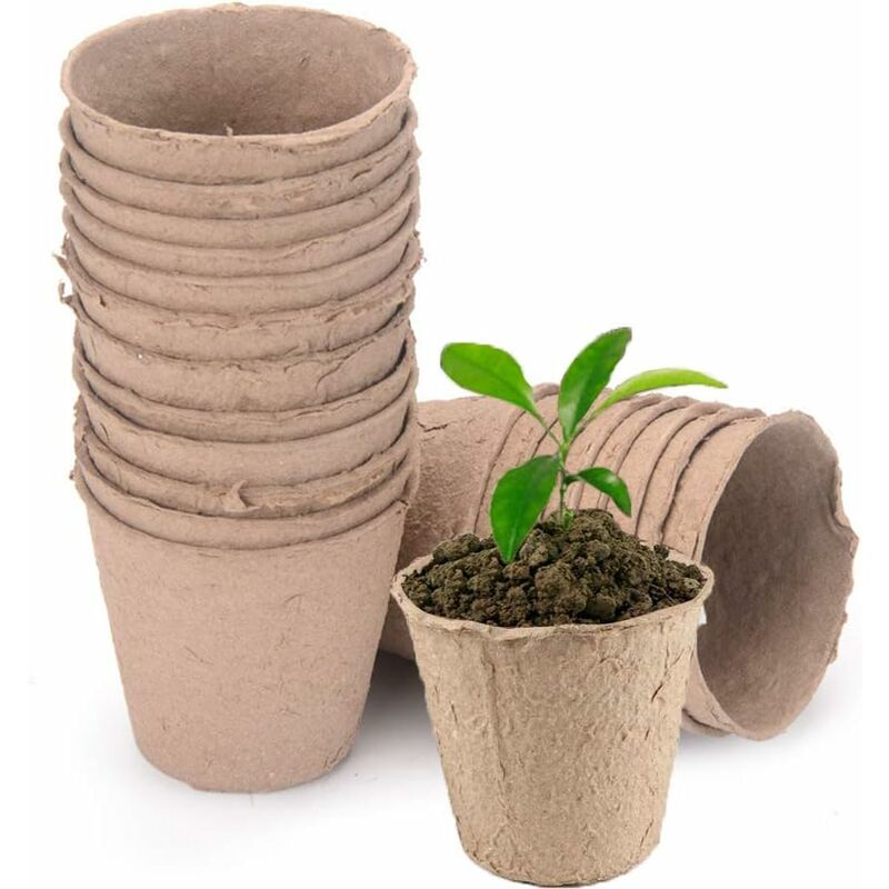 Lts Fafa - Biodégradables Pots, 25 Pièces Pots Fleurs Biodégradables, Pots Tourbe pour semis, Pots semis Biodégradables, Pot Jardinage en Set, pour