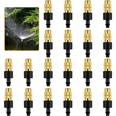 LTS FAFA Buse de pulvérisation en Laiton 20 Pcs Pulvérisateur d'Arrosage en Laiton Ajustable Buse Tête d'Arrosage Arroseurs Atomiseurs pour l'Irrigation de l'Arrosage des Jardins