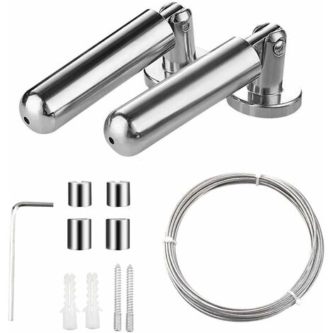 LTS FAFA Cable en Acier pour Rideau, Cable pour Rideau, Kit de Cable pour Rideau, Fil de Tension de Rideau, pour Fenêtre Rideau de Douche Corde à Linge Lumière Lampe Photos Projets Artistiques (5M)