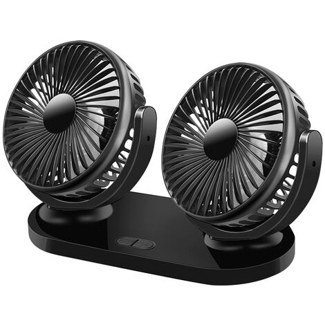 LTS FAFA Car Fan Double USB Fan with 360° Rotation for Car Office 12V-24V