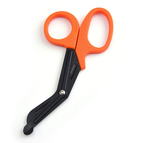 LTS FAFA Ciseaux de sauvetage médical poignée en plastique en acier inoxydable plaie gaze ciseaux de premiers soins pratique infirmière en plein air 1 pièces (orange)