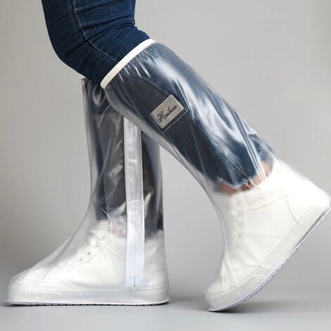 Couvre-chaussures de pluie en silicone imperméable, bottes de pluie hautes,  protecteur de chaussures antidérapant, chaussures épaisses réutilisables  pour l'extérieur - AliExpress