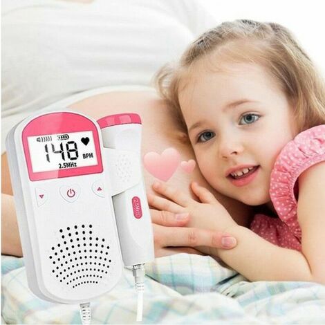 LTS FAFA Doppler fœtal Bébé domestique - détecteur de fréquence cardiaque prénatal sonar maison Stéthoscope(batterie non incluse)