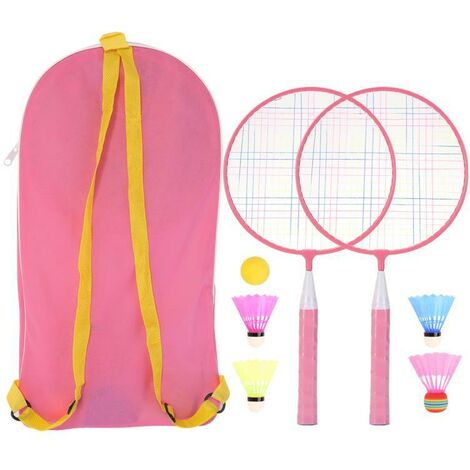 LTS FAFA Ensemble de badminton pour enfants, 2 raquettes de badminton, 4 volants, 1 balle éponge pour sports d'intérieur et d'extérieur