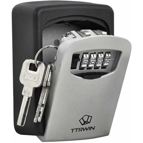 LTS FAFA Key box, key safe, key safe, large key box with 4-digit high password lock, zinc alloy waterproof and rust proof, wall key box, indoor and outdoor use