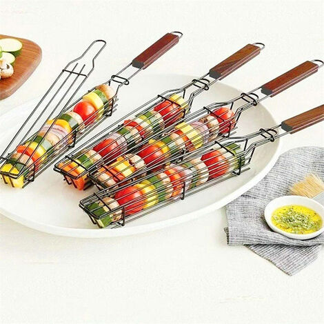 1pc, Panier De Grillage, Grille De Saucisse En Maille Métallique, Support  De Saucisse En Métal, Clip De Grille En Maille Pour Barbecue, Support De Cli