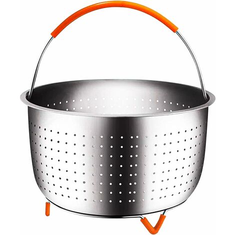LTS FAFA Panier à Vapeur en Acier Inoxydable, 3L Panier à Vapeur de Légumes, Autocuiseur Panier Vapeur, Panier à Vapeur Instantané, avec Poignée Recouverte Silicone, pour la Cuisson des Légumes et des