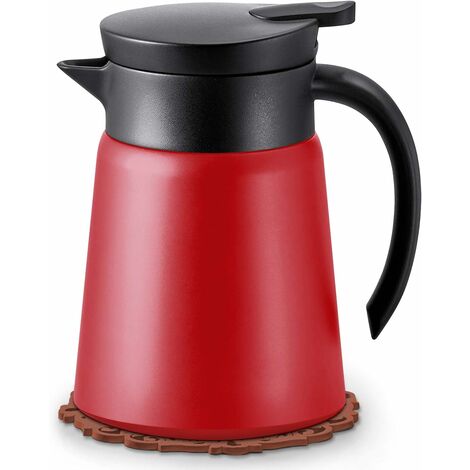 LTS FAFA Pichet Isotherme Mini,Carafes à Café et à thé,880ML,Thermo INOX 304, Paroi à 3 Couches,Chaudes Pendant 12 Heures, pour Bureau, Accueil,Hôtel et Restaurant