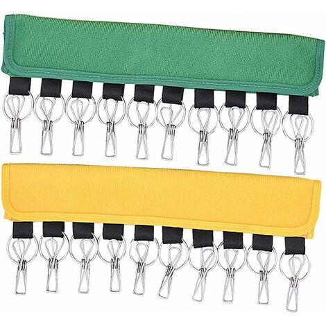 LTS FAFA Porte Casquette, 2 Pièces Cap Rack Organizer, Casquette Organisateur Cintre, Porte Casquette Organisateur, pour Armoire, Casquette Baseball, Serviette, Chaussettes, écharpe (Jaune Et Verte)