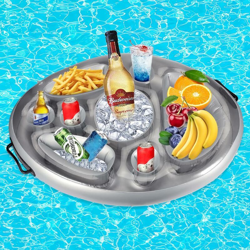 Lts Fafa - Porte Gobelet Gonflable, Plateau Flottant pour Piscine, Porte Bière Flottant pvc, Plateau Gonflable Bar Flottant Spa pour Plage Eau Jouets