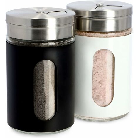 2 Mélangeurs en plastique sel et poivre, distributeur d'épices avec trous  réglables voyage transparent pot