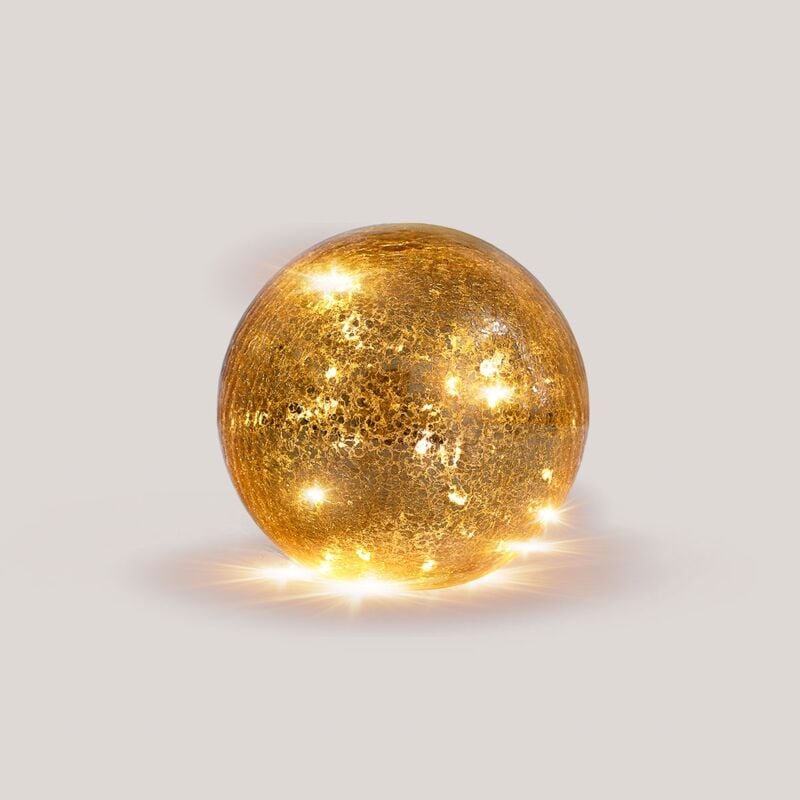 Image of Newgarden - lua 20 Boule de cristal illuminée. Sphère de décoration de Noël. Fonctionne avec des piles. Lumière led chaude. Fabriqué en Espagne