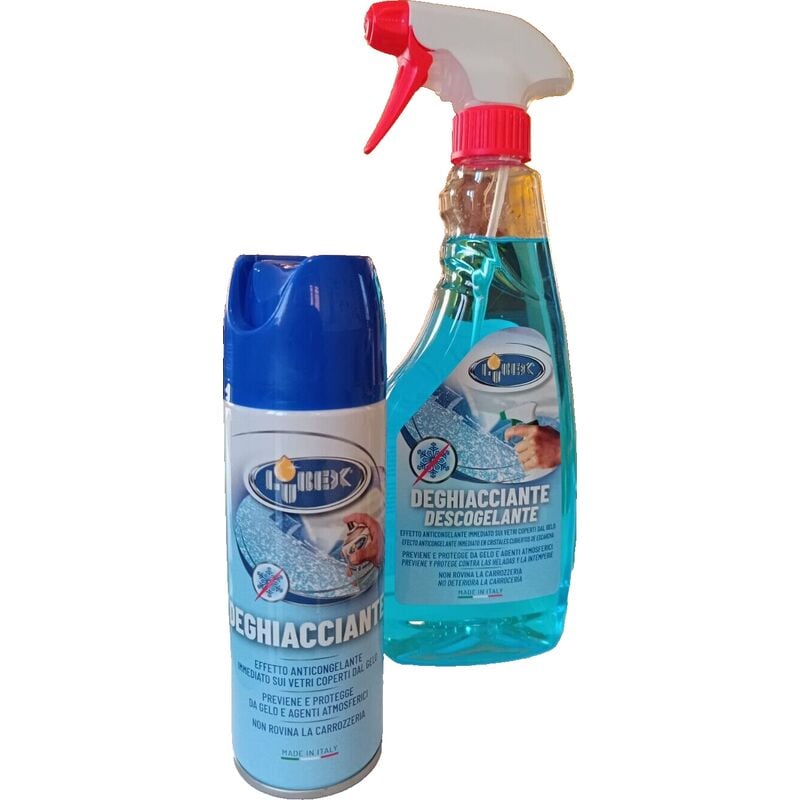Deghiacciante Parabrezza Auto Lubex Sciogli Ghiaccio cristalli 200 ml + 500 ml