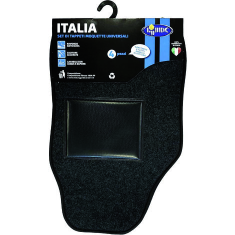 Lubex SET 4 TAPPETI UNIVERSALI PER AUTO IN MOQUETTE ''ITALIA''
