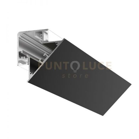 LUBIANA D 3M - PROFILO LINEARE E DIFFUSORE PER PARETE/SOFFITTO MT 3 NERO OPACO
